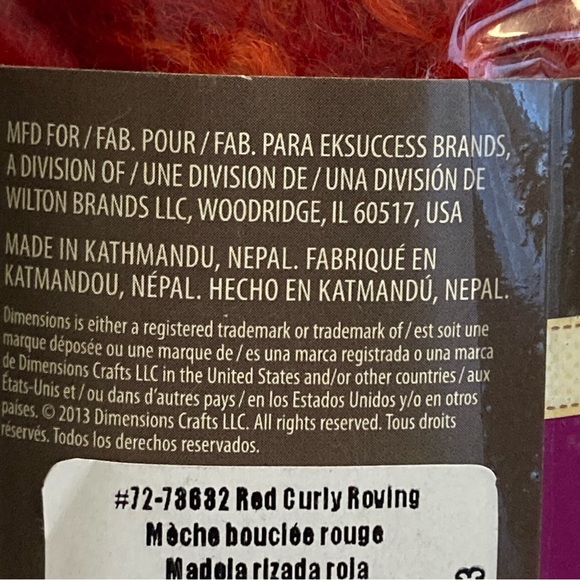 6 Dimensions FeltWorks 100% Wool Red Curly Roving 0.25oz Needle Felting Crafts - Picture 9 of 16